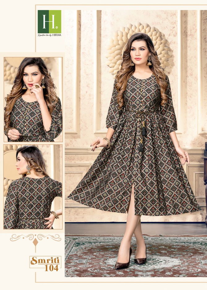 Hirwa Smriti  Ethnic Wear Wholesale Kurti Collection 